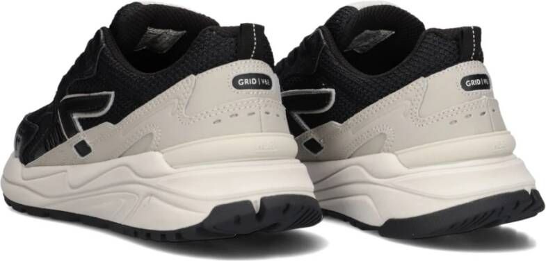 HUB Zwarte Lage Sneakers Grid-W