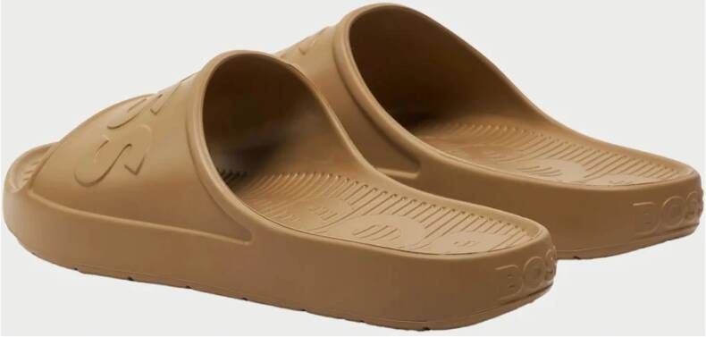Hugo Beige Slider Sandalen voor Mannen