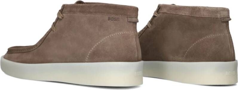 Hugo Boss Beige Leren Lage Sneakers Clay Desb Beige Heren