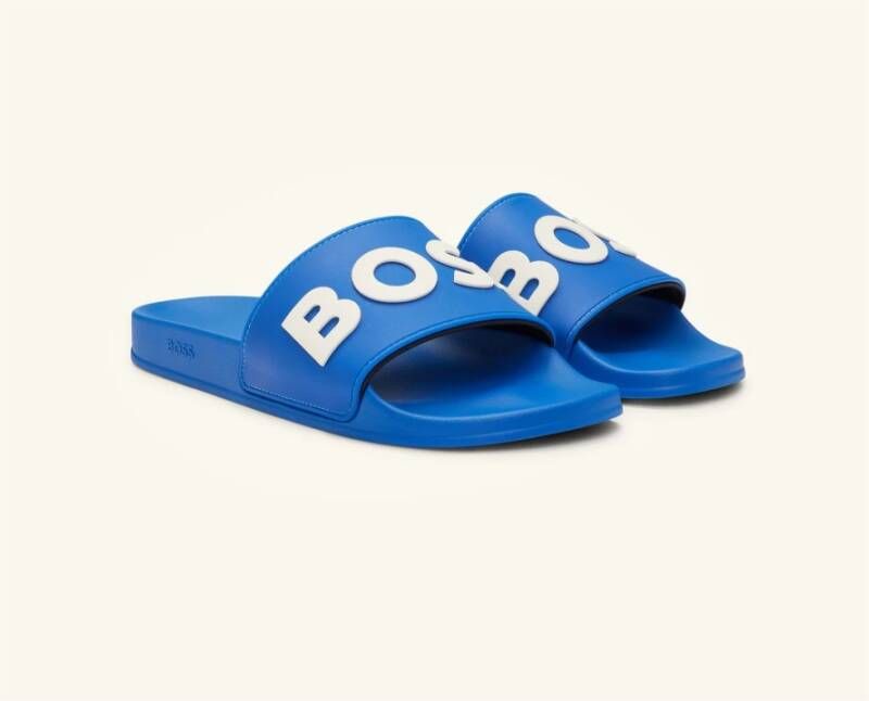 Hugo Boss Blauwe Slider Sandalen Kirk Model Blue Heren