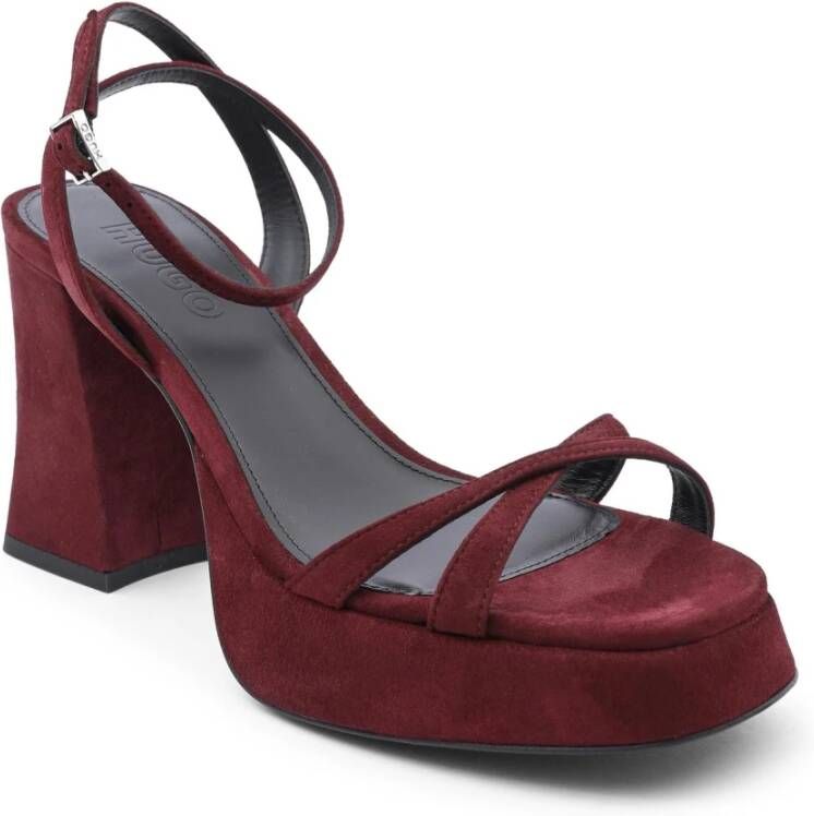 Hugo Boss Flat Sandals Red Dames