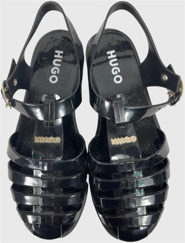Hugo Boss Flat Sandals Zwart Dames