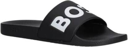 Hugo Boss Gedrukte PVC Slippers voor Mannen Black Heren