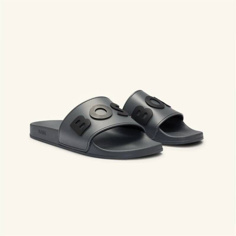 Hugo Boss Grijze Slider Sandalen Kirk Model Gray Heren