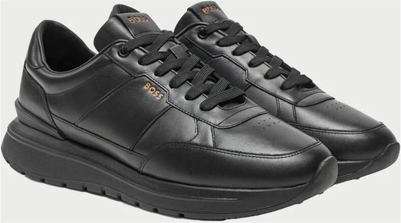 BOSS Lage Sneakers Heren Jace Runn Maat: 46 Materiaal: Leer Kleur: Zwart - Foto 3