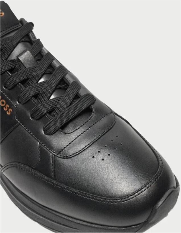 BOSS Lage Sneakers Heren Jace Runn Maat: 46 Materiaal: Leer Kleur: Zwart - Foto 4
