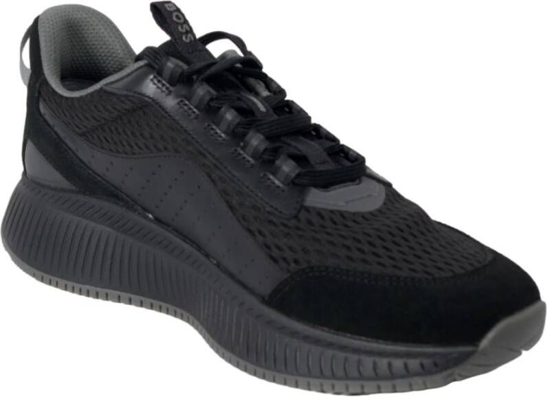 Hugo Boss Hybride Leren en Suède Sneakers Black Heren
