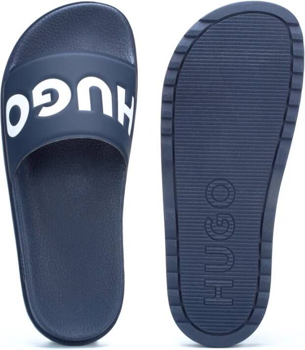 Hugo Boss Teenslippers Sliders Blauw Heren