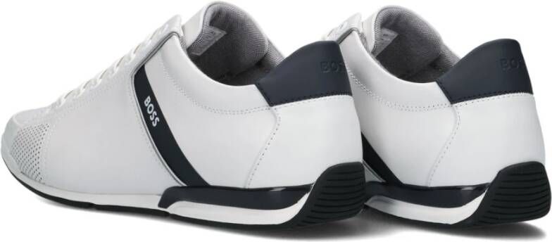 Hugo Boss Witte Leren Lage Sneakers White Heren
