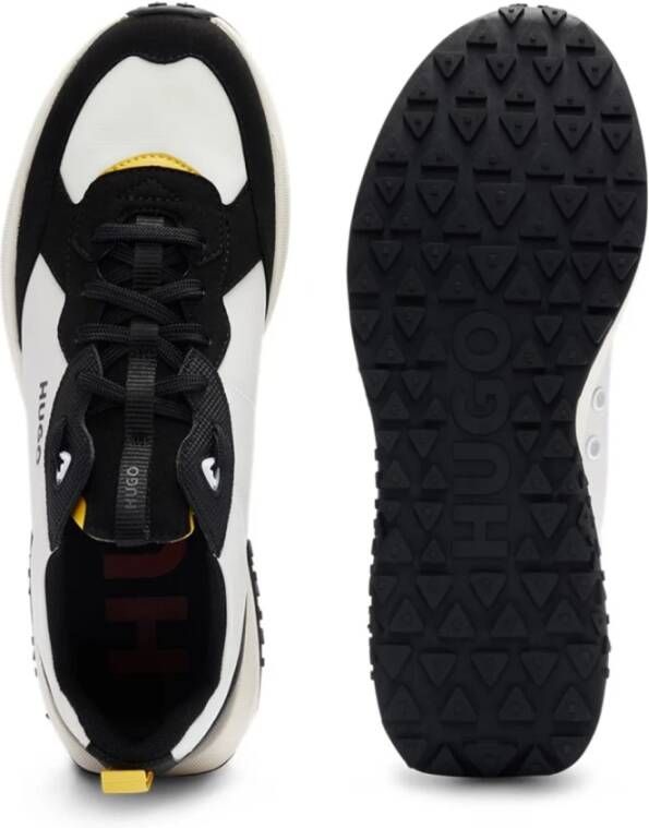 Hugo Boss Witte Runner Sneakers Logo Rubberen Zool White Heren