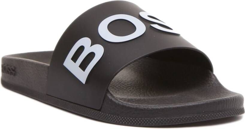 Hugo Boss Zwart Wit Bay Sliders Mannen Black Heren
