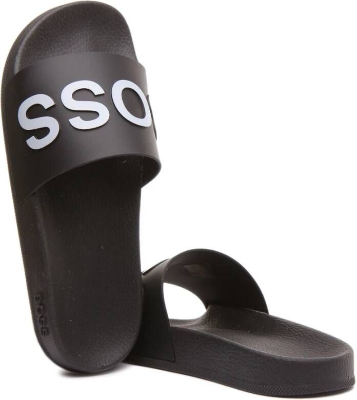 Hugo Boss Zwart Wit Bay Sliders Mannen Black Heren