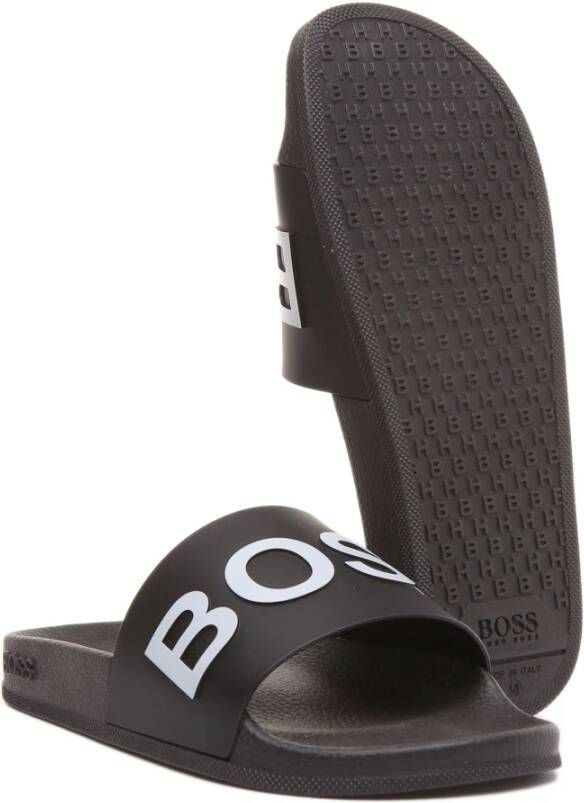 Hugo Boss Zwart Wit Bay Sliders Mannen Black Heren