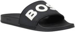 Hugo Boss Zwarte Instap Sandalen Collectie Black Heren