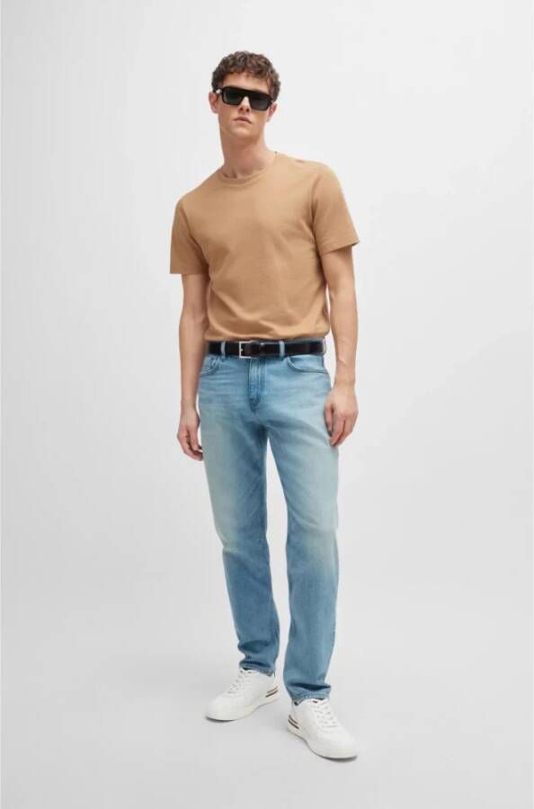 Hugo Boss Zwarte Leren Sneakers Clint White Heren
