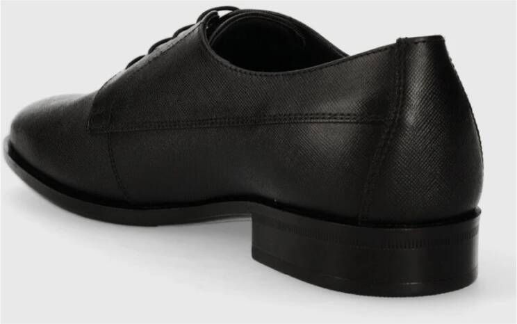 Hugo Boss Zwarte platte veterschoenen Black Heren