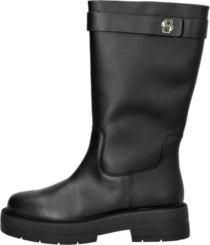 Hugo Double B Monogram Leren Laarzen Zwart