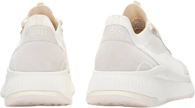 Hugo Gebreide en Suède Sneakers Lage Top