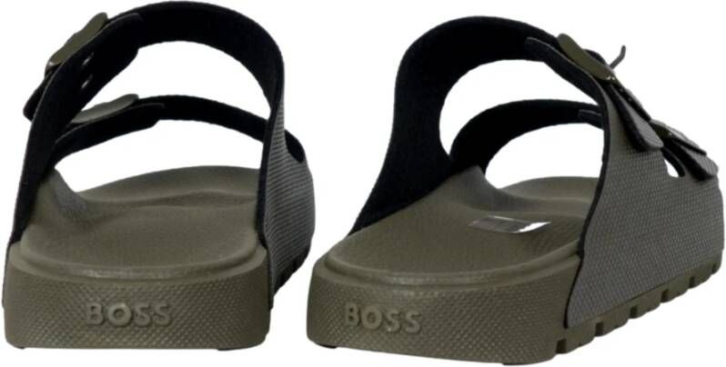 Hugo Groene Moderne Sandalen met Dubbele Banden
