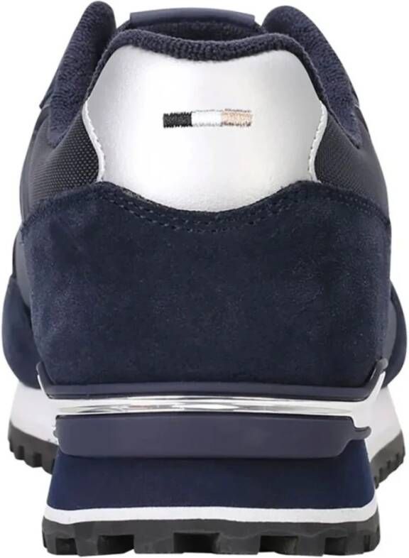 Hugo Marineblauwe Suède en Stoffen Sneakers