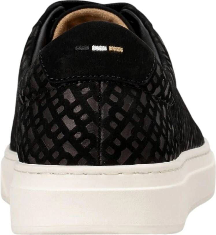 Hugo Monogram Kieran Sneakers in Zwart Suède