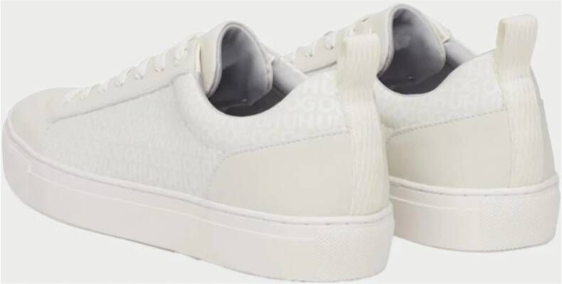 Hugo Witte Leren Lage Sneakers