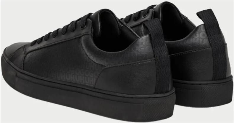 Hugo Zwarte Leren Lage Sneakers