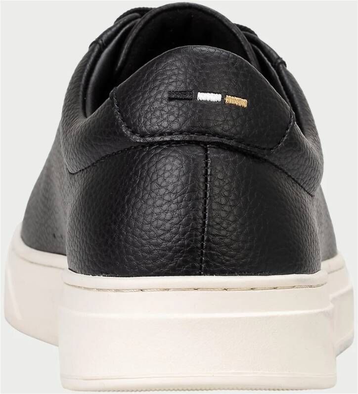 Hugo Zwarte Leren Lage Sneakers