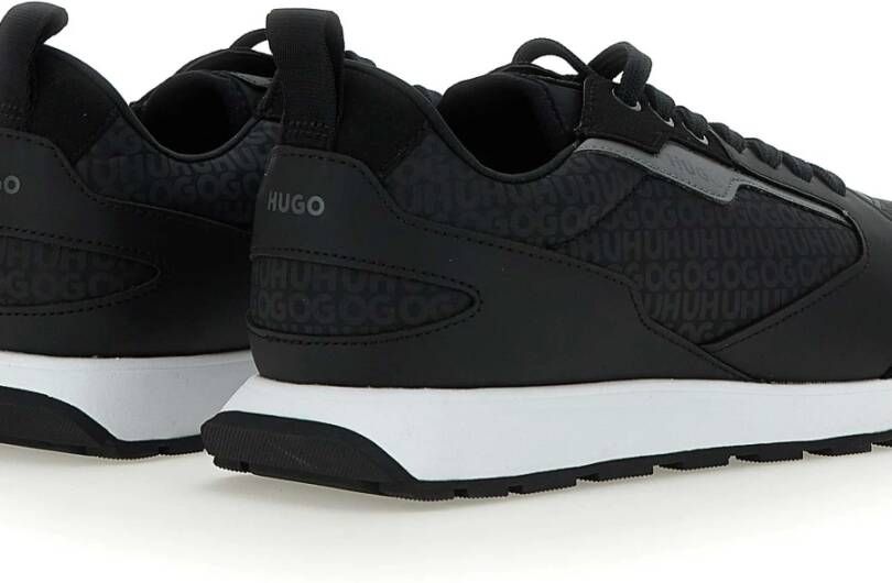 Hugo Zwarte Sneakers van Gemengde Materialen met Logo