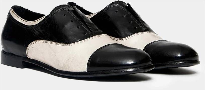 Hundred100 Bicolor Leren Oxford Schoenen Ss23 Black Dames