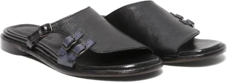 Hundred100 Stijlvolle Zwarte Leren Sandalen Black Dames