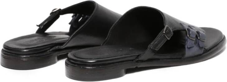 Hundred100 Stijlvolle Zwarte Leren Sandalen Black Dames