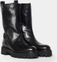 Hundred100 Zwarte leren biker enkellaarzen Black Dames - Thumbnail 2