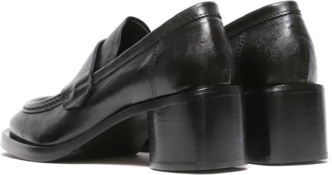 Hundred100 Zwarte Leren Mocassins met 5 cm Hak