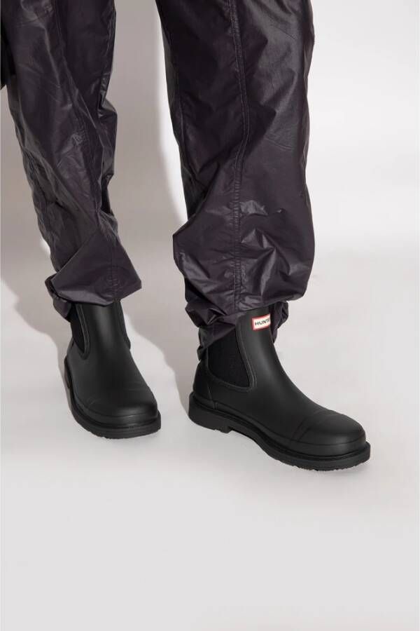 Hunter Commando Chelsea Rain Boots Zwart Dames