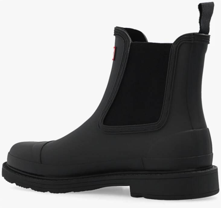 Hunter Commando Chelsea Rain Boots Zwart Dames