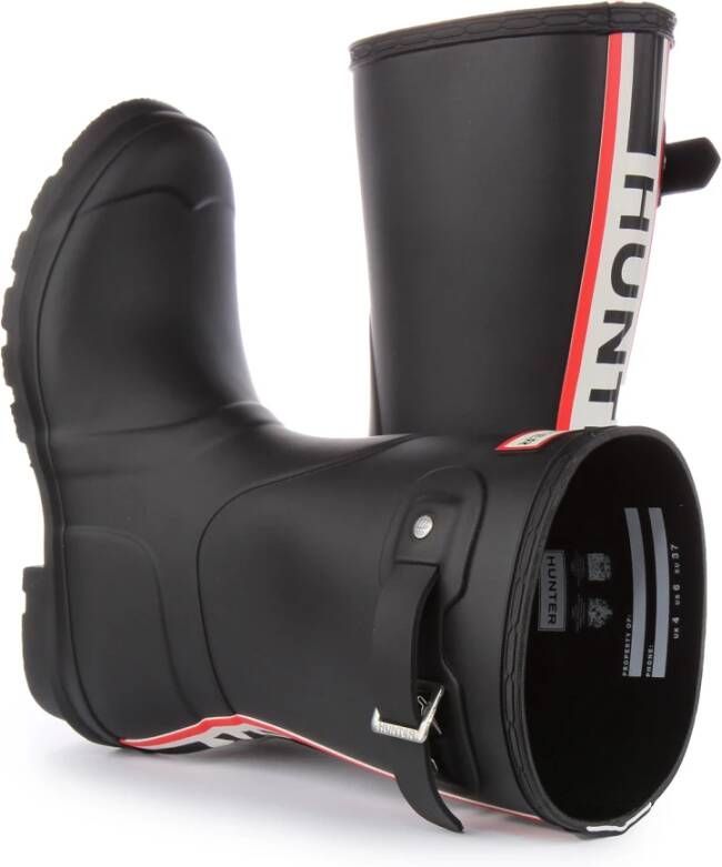 Hunter Korte Tri Kleur Laarzen Voor Vrouwen Black Dames