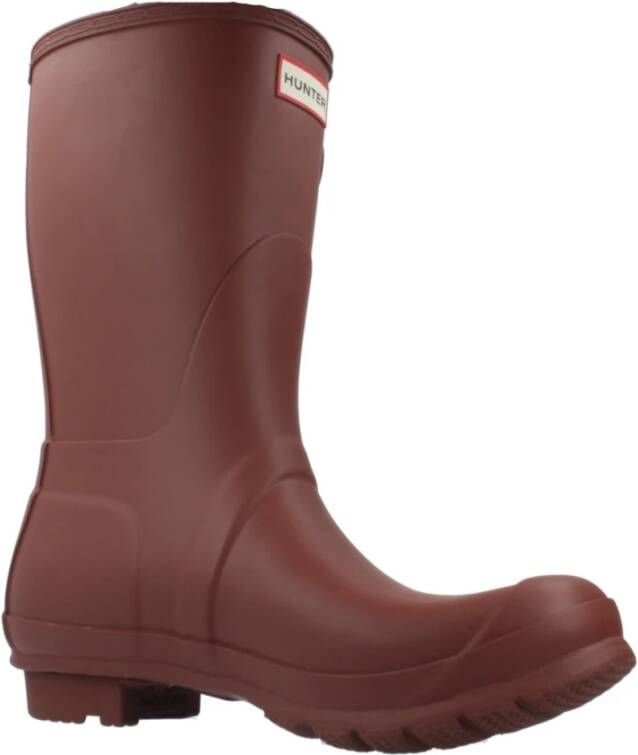 Hunter Navy Regenlaarzen met Ronde Neus Yellow Dames