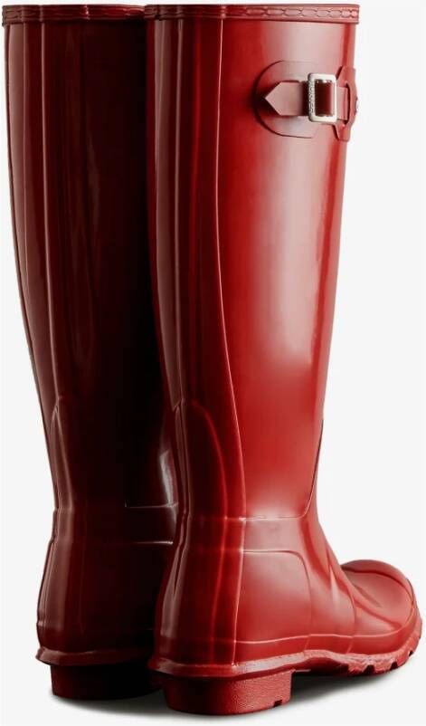 Hunter Rode Hoge Glans Laarzen Schoenen Red Dames