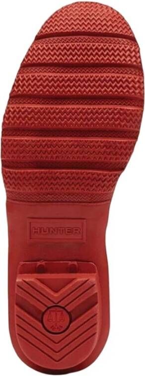 Hunter Rode Regenlaars Vrouwen Rubberen Zool Red Dames