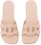 Iceberg Blush leren lage sandalen met monogramband - Thumbnail 2