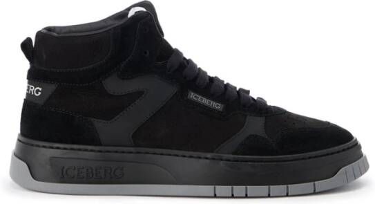 Iceberg Oversized sneakers geïnspireerd op vintage basketstijl Black Heren