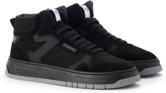 Iceberg Oversized sneakers geïnspireerd op vintage basketstijl Black Heren