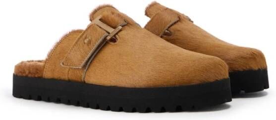 Iceberg Pony leren muil met monogram gesp Brown Dames