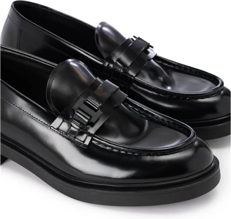 Iceberg Verfijnde leren loafers met chunky zool Black Heren
