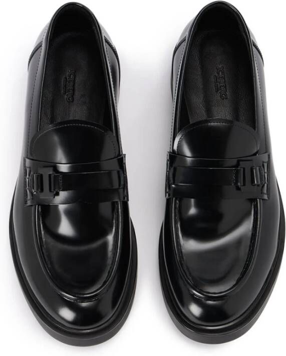 Iceberg Verfijnde leren loafers met chunky zool Black Heren