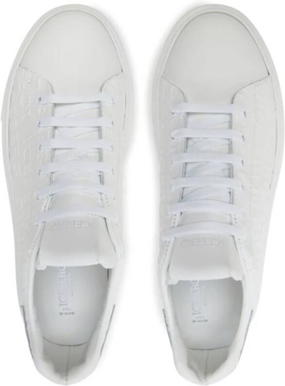 Iceberg Witte Leren Sneakers Regular Fit White Heren