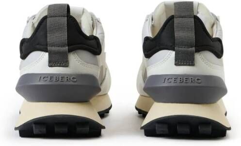 Iceberg Witte op sport geïnspireerde sneakers van leer en suède Multicolor Heren