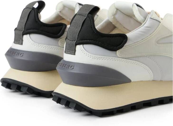 Iceberg Witte op sport geïnspireerde sneakers van leer en suède Multicolor Heren