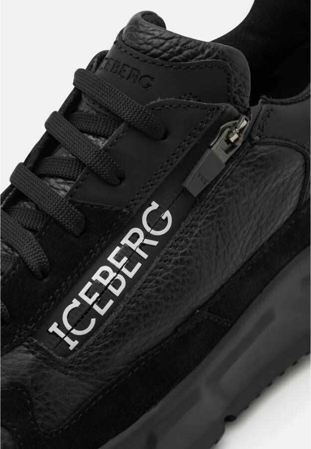 Iceberg Zwarte Gregor Zip Sneaker Zwart Heren